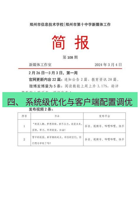电报下载 四、 系统级优化与客户端配置调优