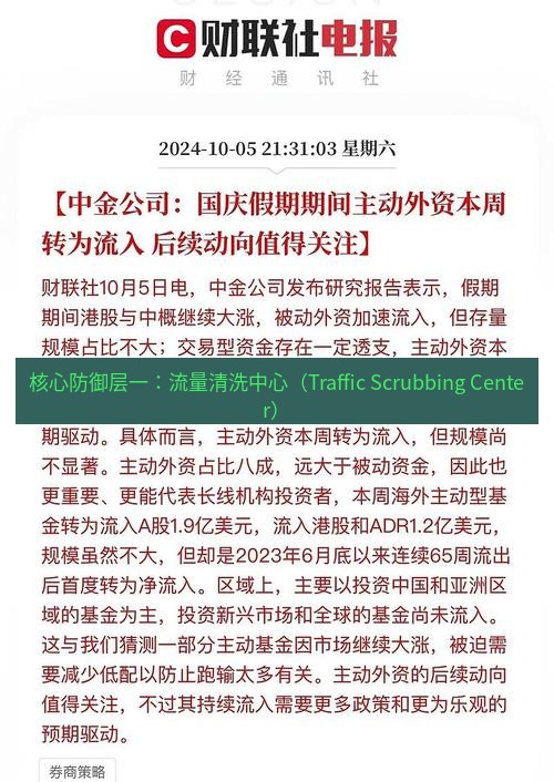 电报下载 核心防御层一：流量清洗中心（Traffic Scrubbing Center）